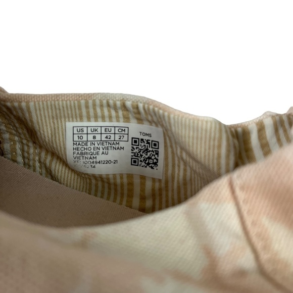 TOMS Light Pink White Bow Canvas Slip On Loafers Sneakers Casual Shoes sz 10 - Picture 3 of 16